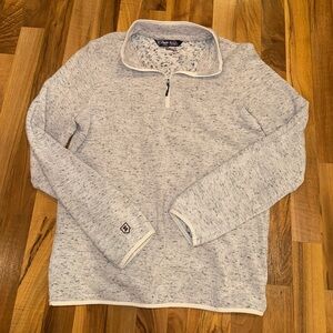 Zusa Men's Gray Sweater 1/4 zip, sustainable‎ size medium light heather grey